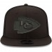 Men's Kansas City Chiefs New Era Black Mesh Fresh Tonal 9FIFTY Adjustable Snapback Hat 2924641